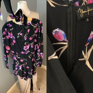Yumi Kim Liz Black Floral Romper Size S